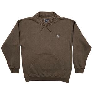 Big Dogs Olive Green Knit Vintage Y2K Collared Pullover Sweatshirt Mens Medium